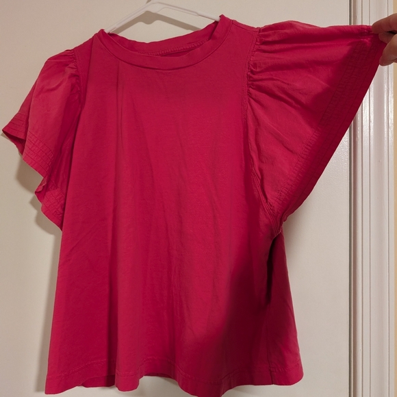 Pink Ruffle Short Sleeve Top - Picture 3 of 5